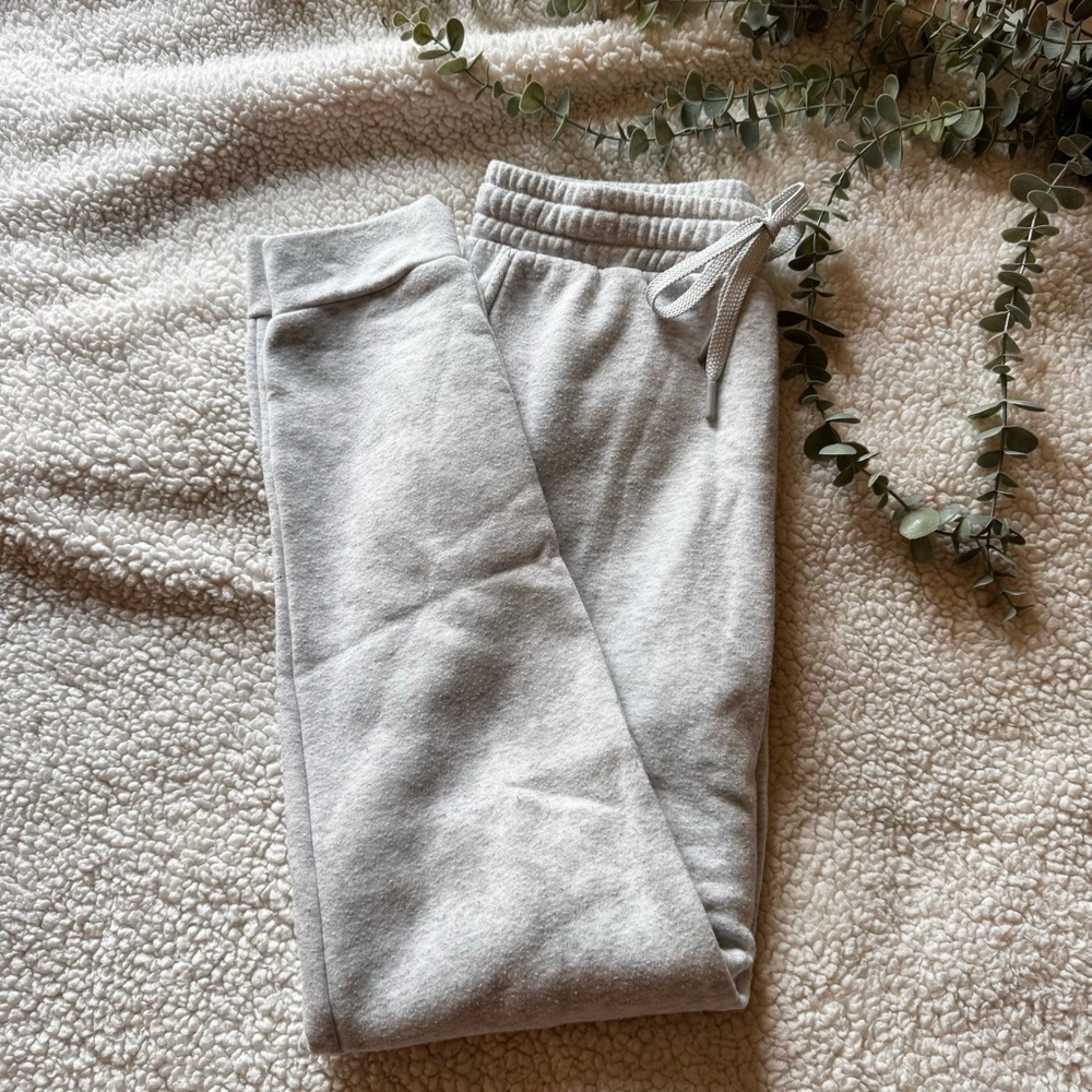 RAE DUNN White Fleece Sweatpants With Drawstring